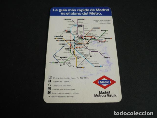 Calendarios: CALENDARIO DE BOLSILLO FOURNIER 1990 METRO DE MADRID