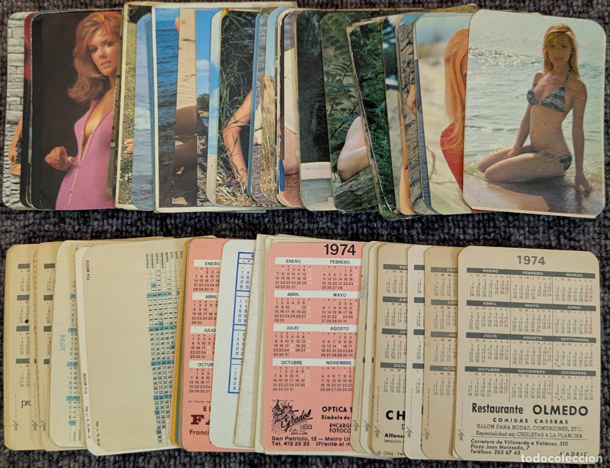Calendarios: Lote de 96 calendarios de bolsillo de se&ntilde;oritas sexys (1974)