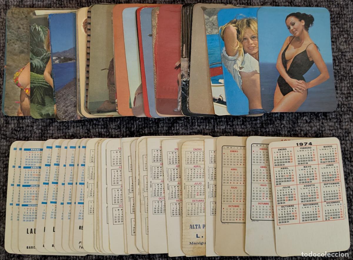 Calendarios: Lote de 61 calendarios de bolsillo de se&ntilde;oritas sexys (1974)