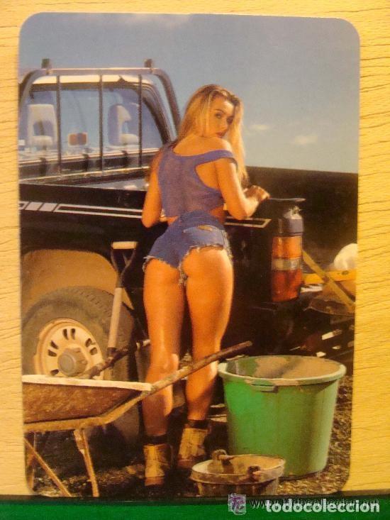 Calendriers: CALENDARIO DE 2001 DESNUDO - ER&Oacute;TICO. MUJER RUBIA DESNUDA ALBA&Ntilde;IL Y PICK UP 4X4