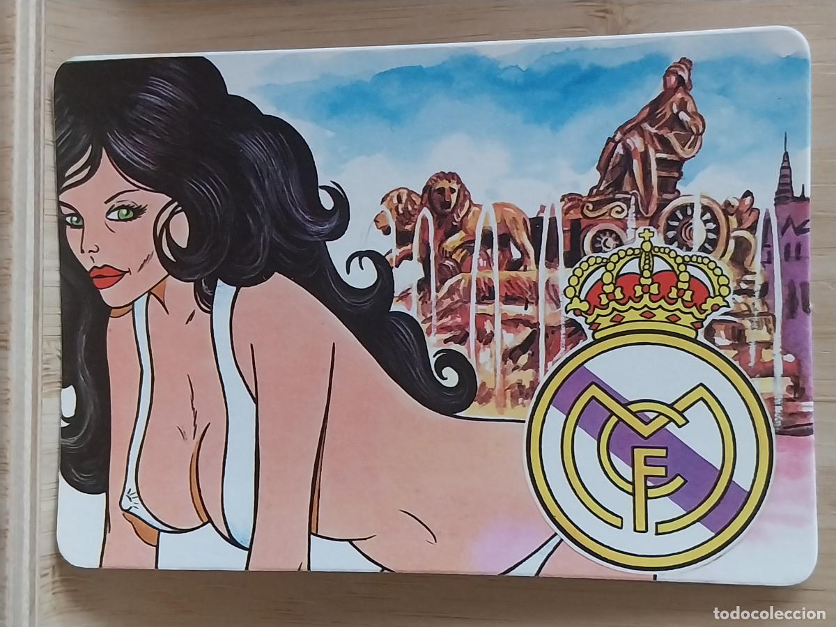 Calendarios: ILUSTRACION PICARA REAL MADRID CALENDARIO 1989 PUBLICIDAD ALUMINIOS JUANCA MOSTOLES MP 167