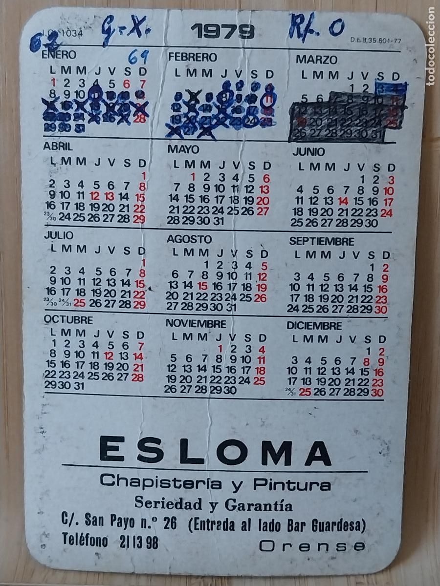 Calendarios: CALENDARIO EROTICO CAMA A&Ntilde;O 1979 PUBLI ESLOMA CHAPA ORENSE REF I.G. 1034
