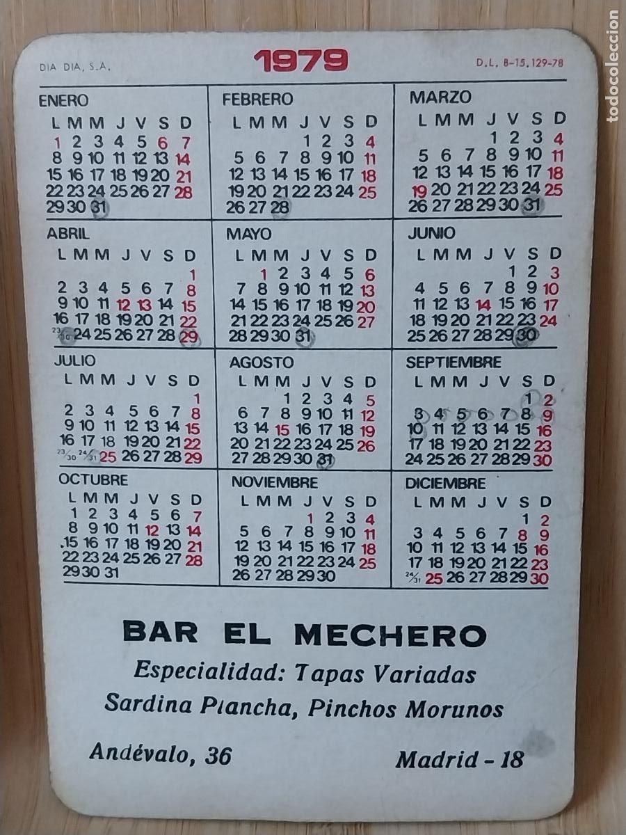 Calendarios: CALENDARIO EROTICO SILLA A&Ntilde;O 1979 PUBLICIDAD BAR MECHERO CALLE ANDEVALO