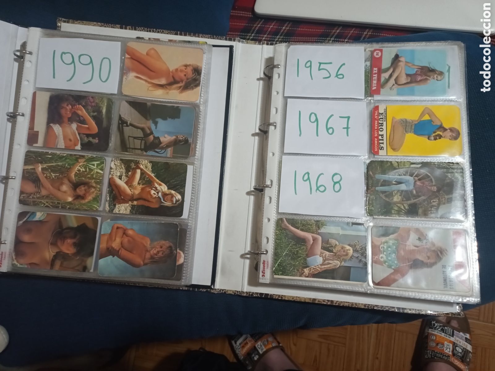 Calendarios: 2 &Aacute;LBUMES 625 CALENDARIOS BOLSILLO ER&Oacute;TICOS PORNO CHICAS CHICOS. HAY CERVEZA LEVANTE TURIA EUROPILS