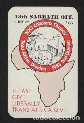 Calendarios: CALENDARIO DE BOLSILLO A&Ntilde;O 1983/4 &Aacute;FRICA - PROYECTO 200 CAPILLAS INFANTILES - VER FOTO REVERSO