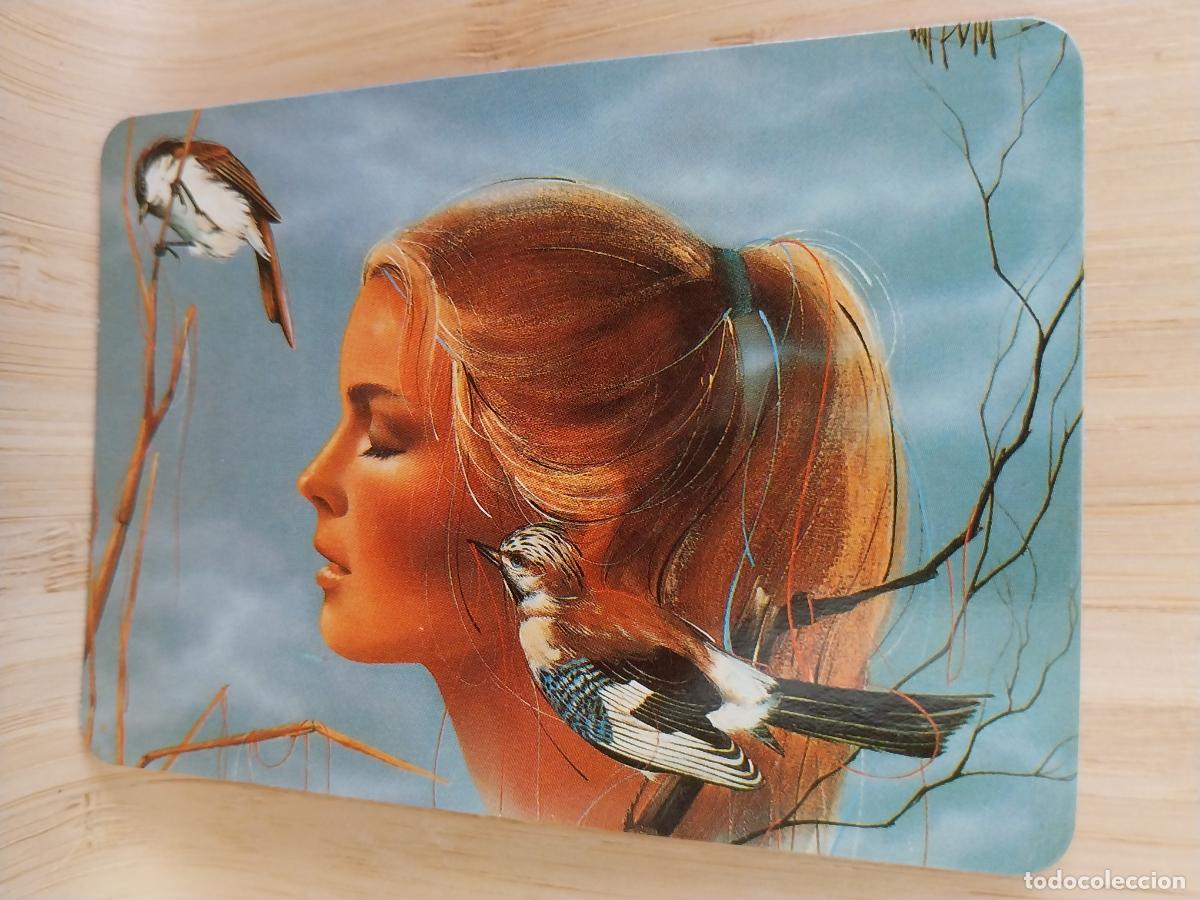Calendarios: MUJER PAJAROS-- ILUSTRACION CALENDARIO A&Ntilde;O 1994 PUBLI *** PELUQUERIA YESUS *** REF BO5835