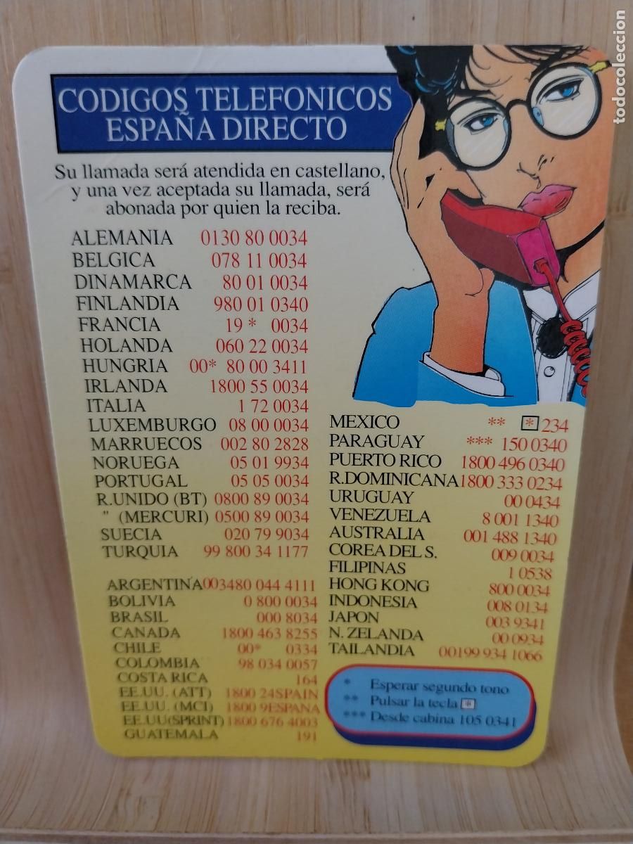 Calendarios: PREFIJOS INTERNACIONALES ILUSTRACION CALENDARIO A&Ntilde;O 1995 PUBLI *** BAR PEREA *** REFMC 95