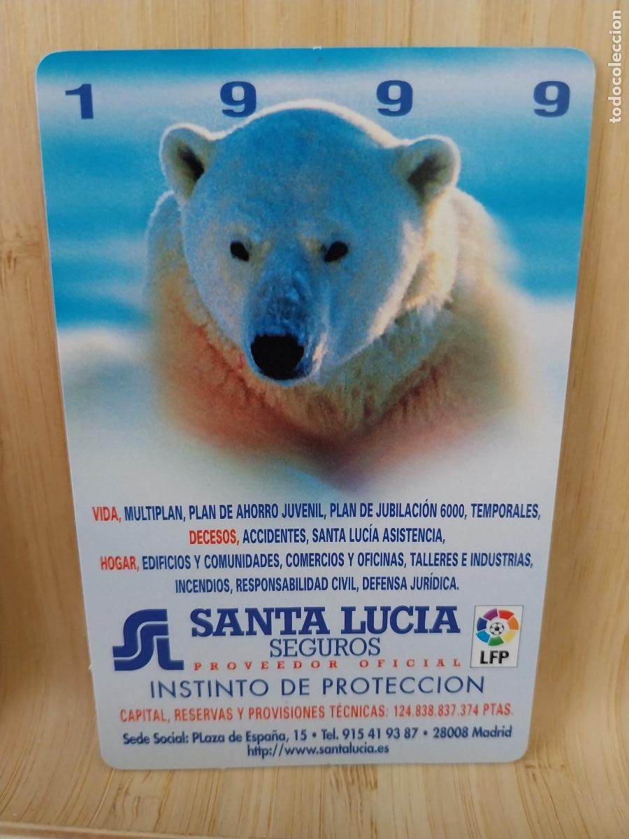 Calendars: SANTA LUCIA CALENDARIO A&Ntilde;O 1999 PUBLI *** SEGUROS OSO POLAR *** REF NO