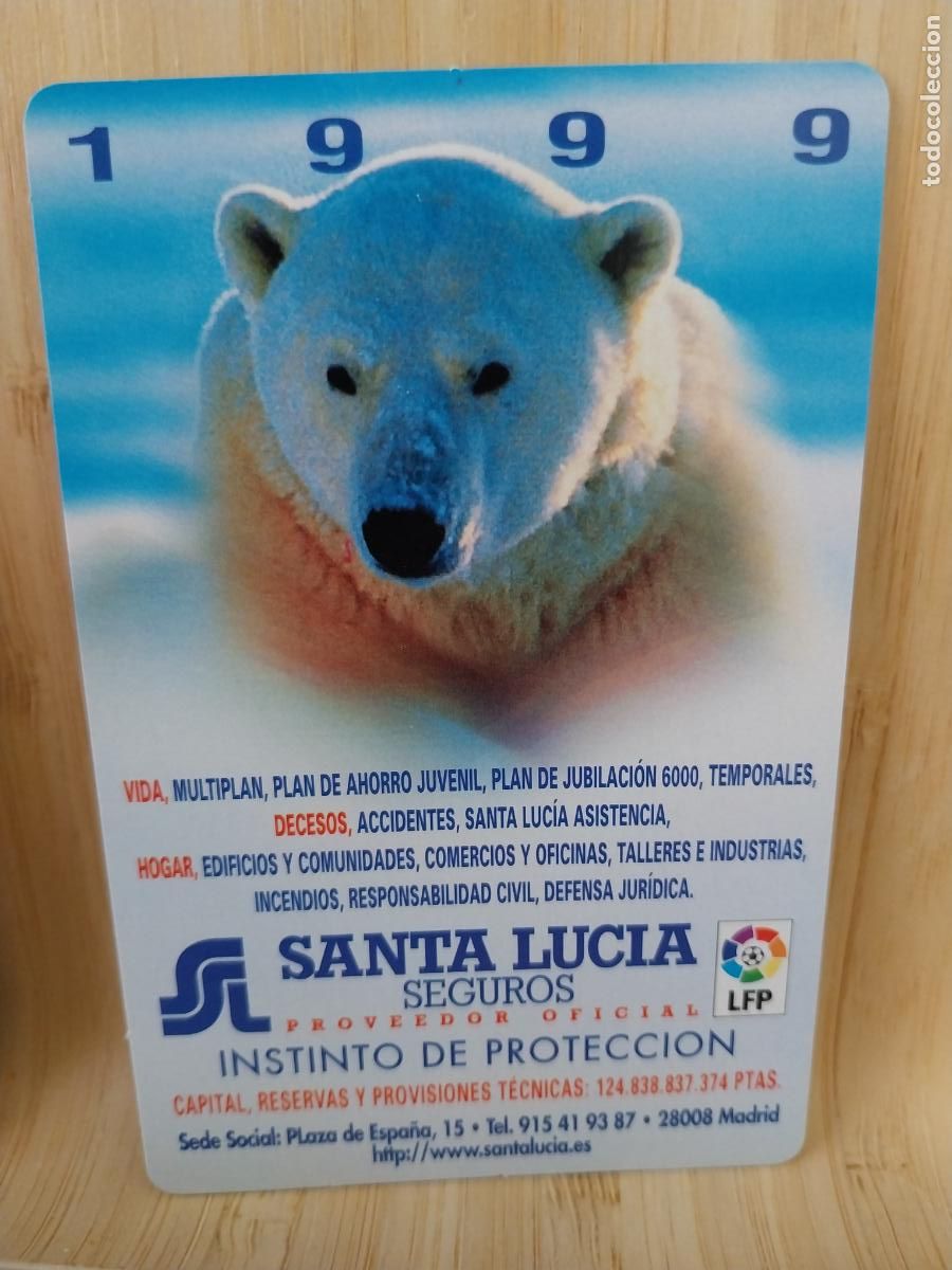 Calendars: SANTA LUCIA **** CALENDARIO A&Ntilde;O 1999 PUBLI *** SEGUROS OSO POLAR *** REF NO