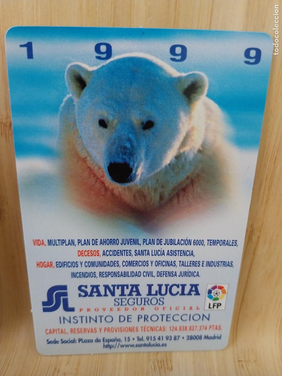 Calendars: SANTA LUCIA *** CALENDARIO A&Ntilde;O 1999 PUBLI *** SEGUROS OSO POLAR *** REF NO