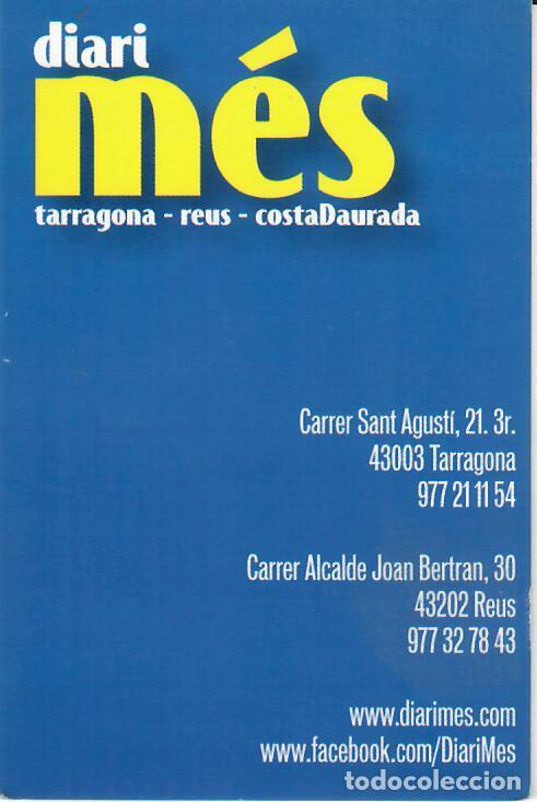 Calendars: CALENDARIO DE PUBLICIDAD - A&Ntilde;O 2012 - DIARI M&Eacute;S - REUS - TARRAGONA