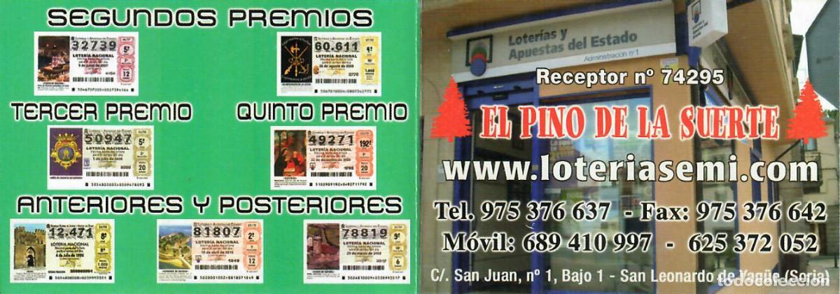 Calendars: CALENDARIO DE PUBLICIDAD - A&Ntilde;O 2016 - LOTER&Iacute;A EL PINO DE LA SUERTE - SAN LEONARDO DE YAG&Uuml;E - SORIA