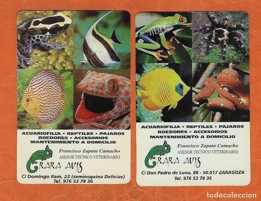 Calendarios: 2 CALENDARIOS DE BOLSILLO A&Ntilde;OS 1997-1998 FAUNA - ANIMALES - PUBLICIDAD ZARAGOZA - VER FOTO REVERSOS