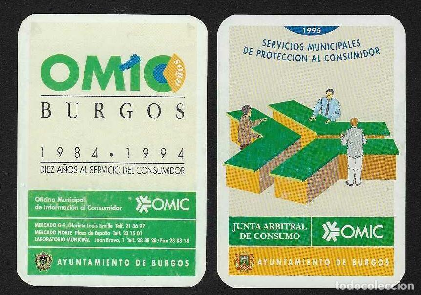 Calendarios: 2 CALENDARIOS BOLSILLO A&Ntilde;OS 1994-95 OMIC- OFICINA MUNICIPAL CONSUMIDOR - BURGOS - VER FOTO REVERSOS