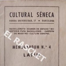 Libros: ANTIGÜO LIBRO PARA ESTUDIANTES DE BACHILLER - CULTURAL SENECA - NUMERO 4. Lote 197640931