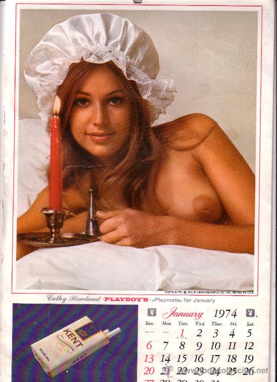 Autres: CALENDARIO DE PARED PLAYBOY 1974.PLAYMATE CALENDAR.PUBLICIDAD DE TABACO KENT