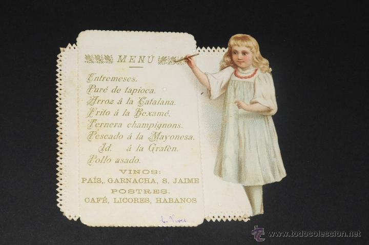 Otros: ANTIGUO MENU GRABADO - Foto 1