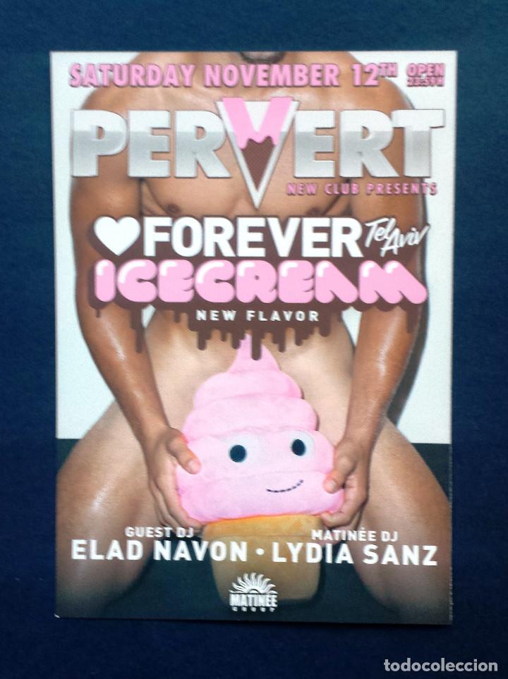 Otros: Flyer Publicidad Tarjeta Postal Publicitaria Club PERVERT Forever Icecream Chicos