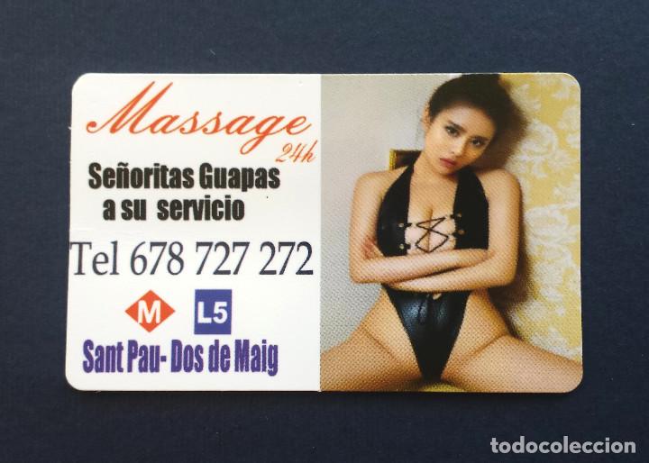 Autres: Flyer Tarjeta Tipo Calendario Bolsillo Erotico Masaje Masajes Chicas Jovenes Cari&ntilde;osas Barcelona