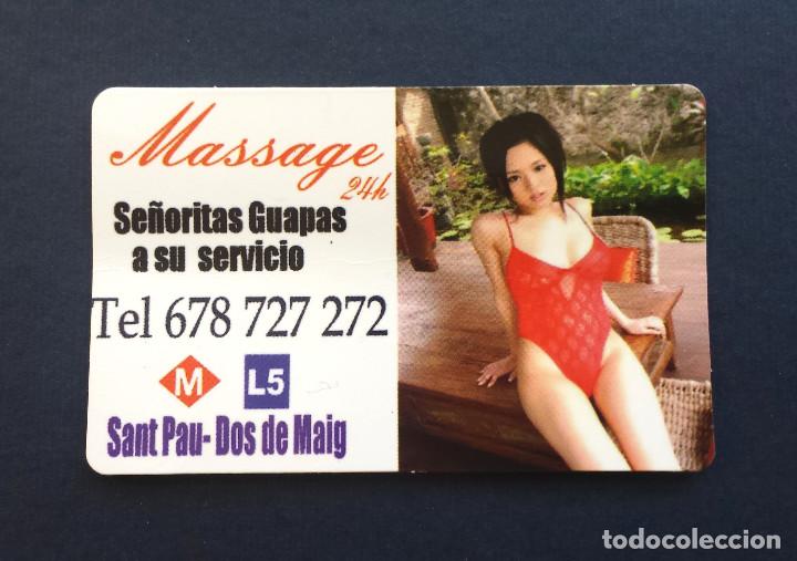 Autres: Flyer Tarjeta Tipo Calendario Bolsillo Erotico Masaje Masajes Chicas Jovenes Cari&ntilde;osas Barcelona
