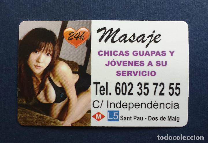 Autres: Anuncio Tarjeta Tama&ntilde;o calendario Bolsillo Masaje Masajes Chicas Jovenes Guapas Cari&ntilde;osas Barcelona