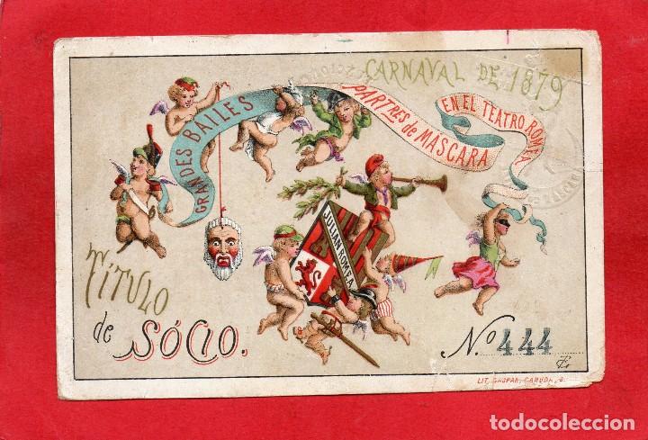 Otros: teatro romea. carnaval de 1879 - Foto 1
