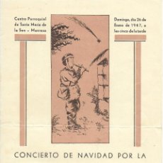 Otros: PR-207. DIPTICO PROGRAMA CONCIERTO DE NAVIDAD CORAL.T.L.VICTORIA, 1947.