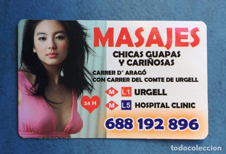 Autres: Anuncio Tarjeta Tama&ntilde;o calendario Bolsillo Masaje Masajes Chicas Jovenes Guapas Cari&ntilde;osas Barcelona