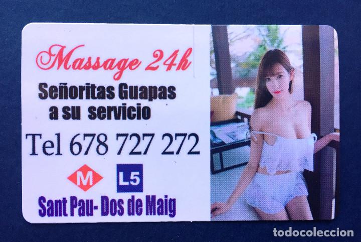 Autres: Anuncio Tarjeta Tama&ntilde;o calendario Bolsillo Masaje Masajes Chicas Jovenes Guapas Cari&ntilde;osas Barcelona