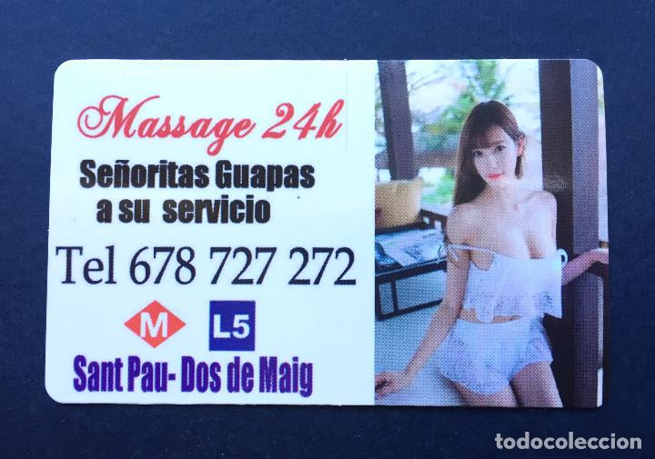 Autres: Anuncio Tarjeta Tama&ntilde;o calendario Bolsillo Masaje Masajes Chicas Jovenes Guapas Cari&ntilde;osas Barcelona
