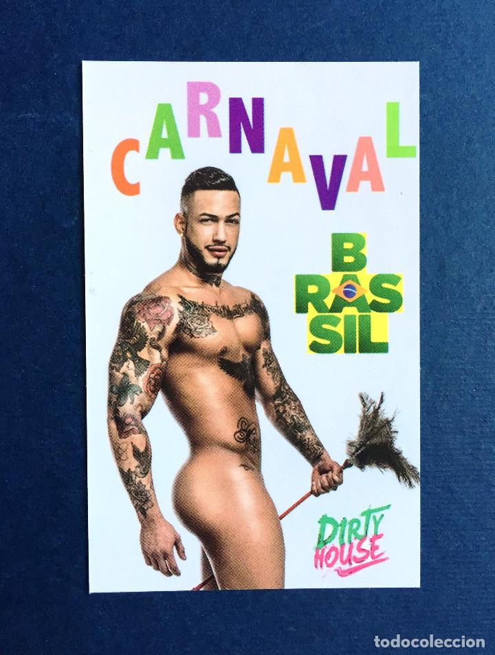 Autres: Anuncio Tarjeta Tama&ntilde;o calendario de Bolsillo Chicos DIRTY HOUSE Carnaval Brasil Barcelona