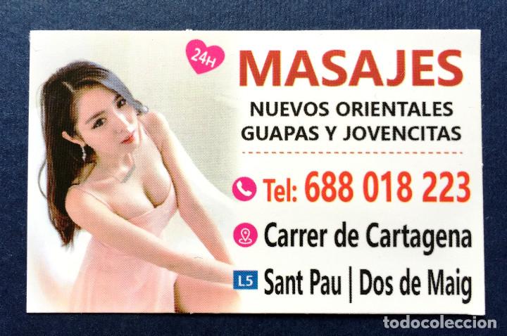 Autres: Anuncio Tarjeta Tipo Calendario Bolsillo Masaje Masajes Asi&aacute;ticas Chicas Guapas Jovencitas Barcelona