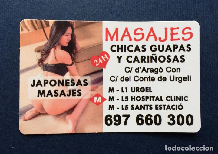 Autres: Anuncio Tarjeta Tipo Calendario Bolsillo Masaje Masajes Japonesas Chicas Guapas Jovencitas Barcelona