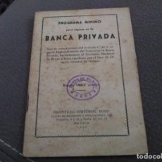 Otros: PROGRAMA MINIMO BANCA PRIVADA BANCO DE BILBAO 1959