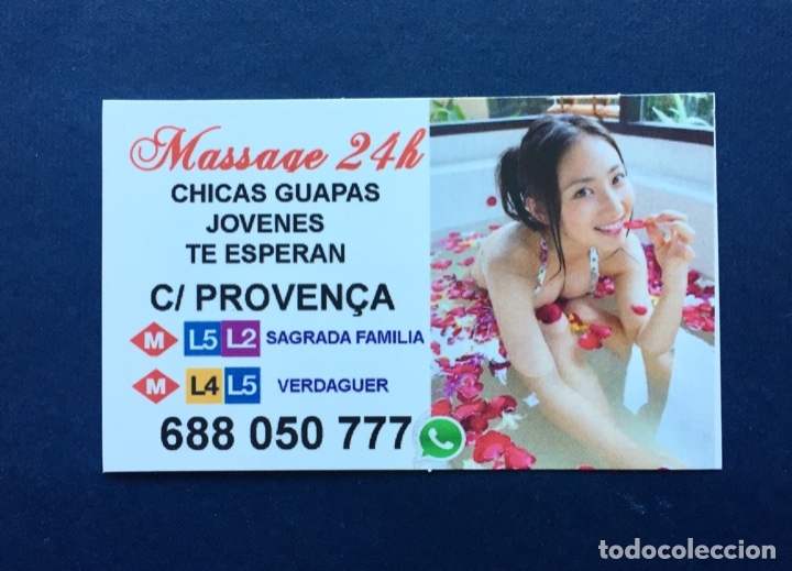 Autres: Anuncio Tarjeta Tipo Calendario Bolsillo Masaje Masajes Oriental Chicas Guapas Jovencitas Barcelona