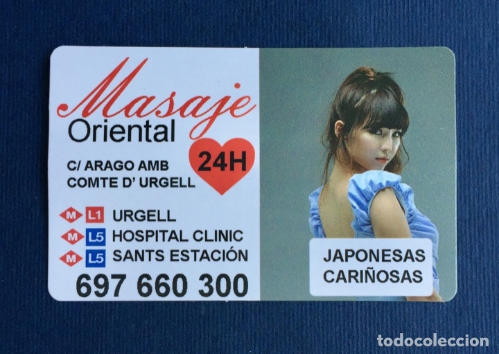 Autres: Anuncio Tarjeta Tipo Calendario Bolsillo Masajes Japonesas Guapas Jovencitas Barcelona