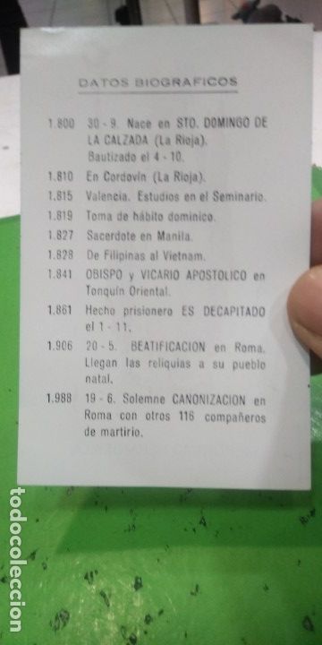 Otros: Estampita Jeronimo Hermosilla - Foto 2