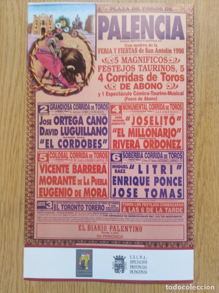 Otros: Programa toros - Palencia 1998 - Foto 3