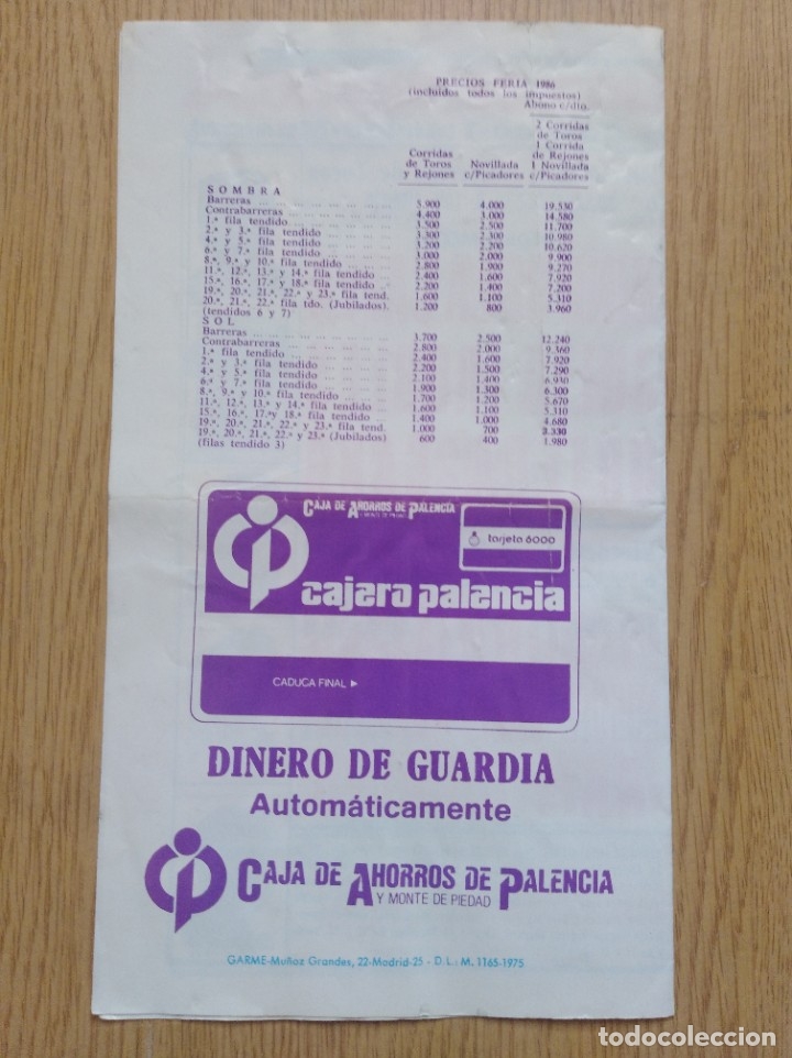 Otros: Programa toros - Palencia 1986 - Foto 3