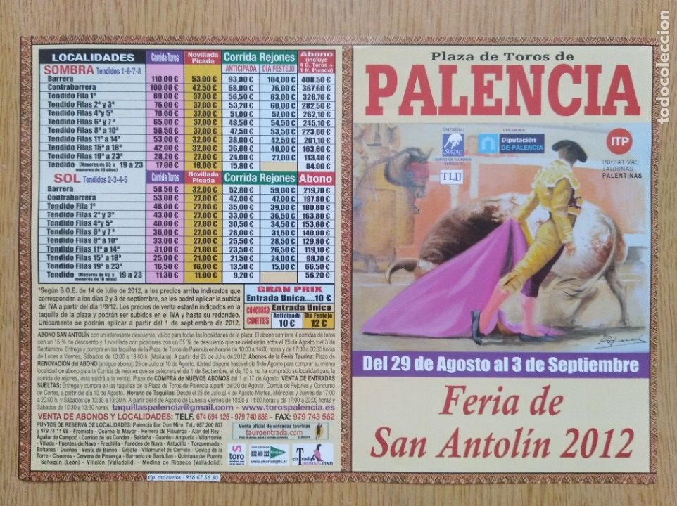 Otros: Programa toros - Palencia 2012 - Foto 1