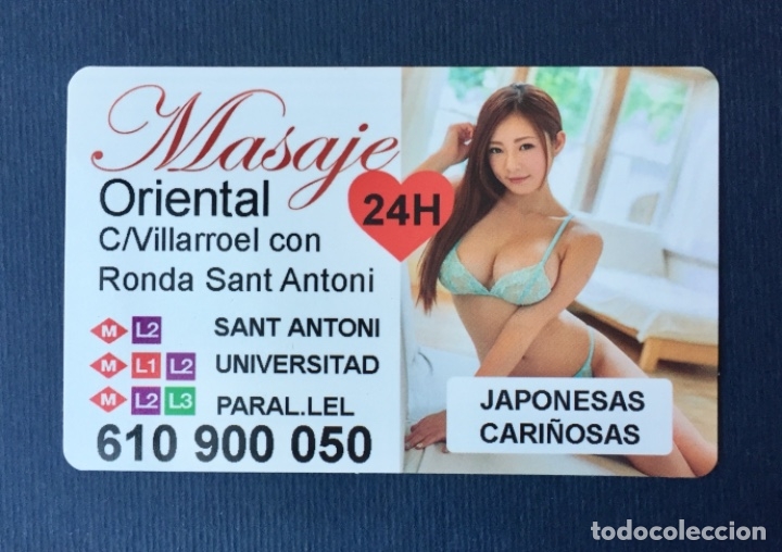 Autres: Anuncio Tarjeta Tipo Calendario Bolsillo Masaje Masajes Oriental Chicas Guapas Jovencitas Barcelona