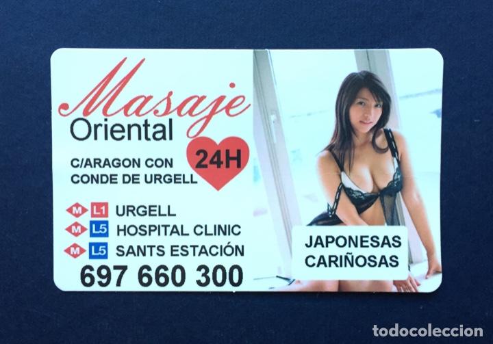 Autres: Anuncio Tarjeta Tipo Calendario Bolsillo Masaje Masajes Oriental Chicas Guapas Jovencitas Barcelona