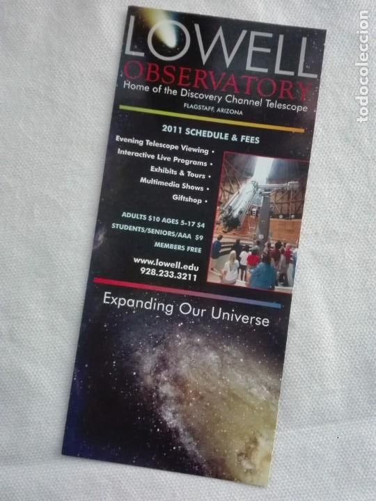 Others for Adults: FLYER 2011 - LOWELL OBSERVATORY ARIZONA USA - ESPACIO ASTRONOMIA - 4X9 CM