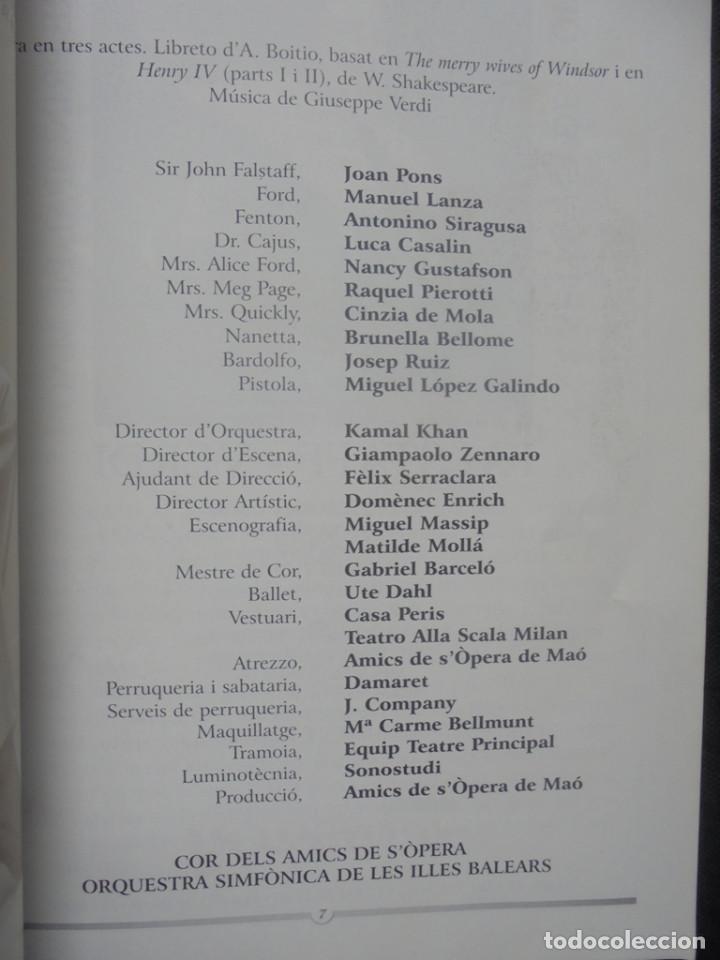 Otros: Programa Amics de S&acute;&Ograve;pera de Ma&oacute;. Juny 2001  Falstaff - Foto 2