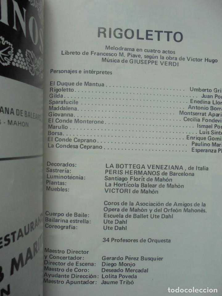 Otros: Programa Amics de la Opera Mah&oacute;n.  Rigoletto. Abril 1985 - Foto 2
