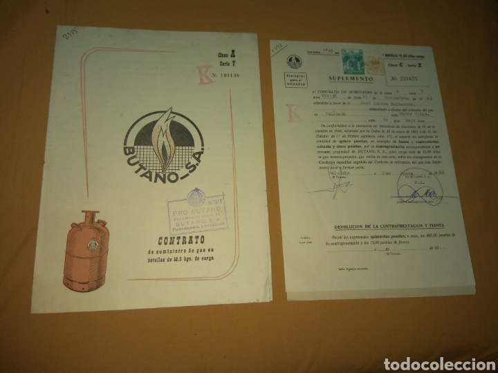 Others for Adults: Contrato Suministro Gas Butano - Hoja Suplemento - Hoja de Utilizaci&oacute;n - A&ntilde;os 60 -