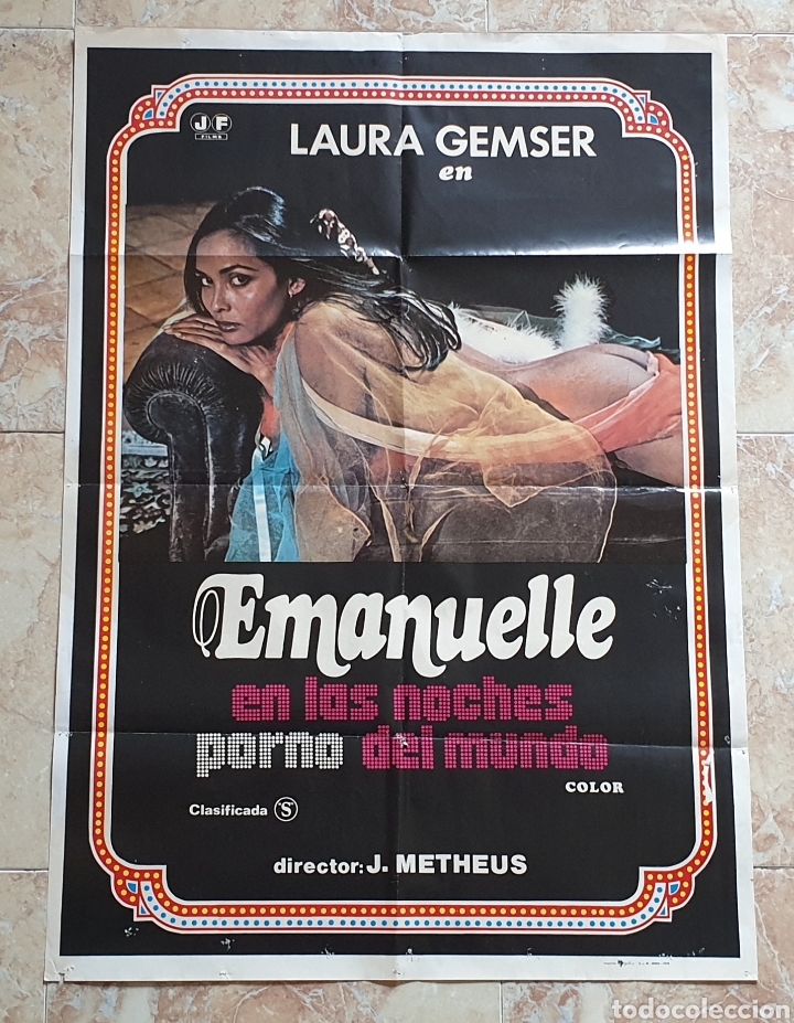 Altri: POSTER ORIGINAL EMANUELLE EN LAS NOCHES PORNO DEL MUNDO - Laura Gemser Joe D'amato Erotico X