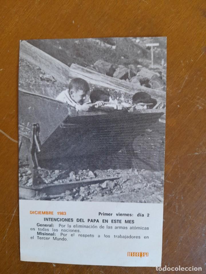 Otros: Estampa intenciones del Papa en este mes diciembre 1983