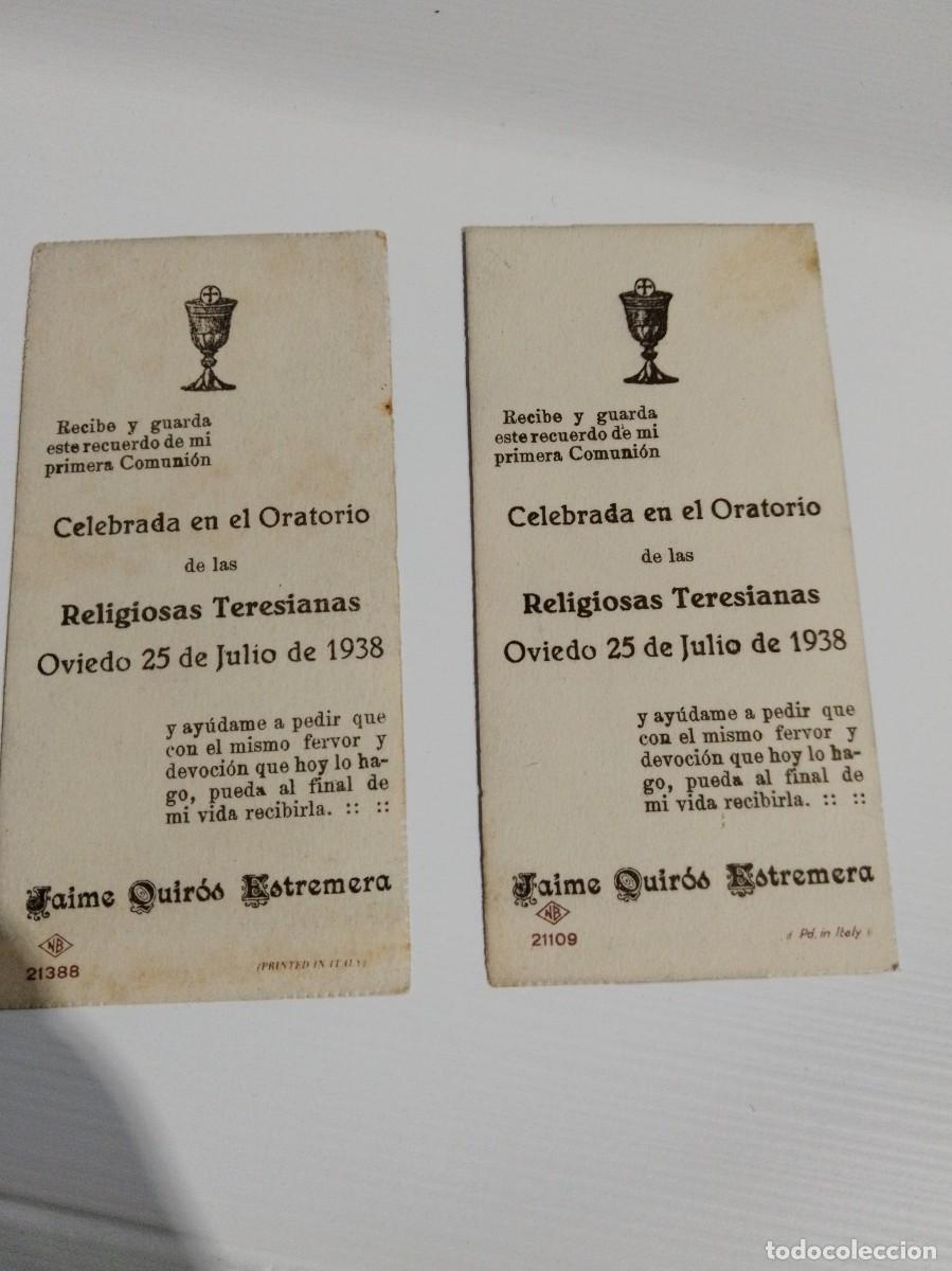 Otros: 2 RECORDATORIOS PRIMERA COMUNION1938 IMPECABLES - Foto 4