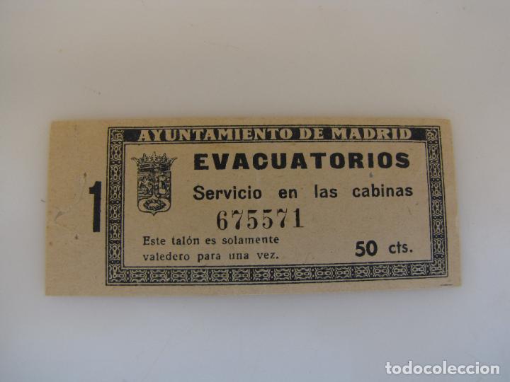 Autres: 59.- Ayuntamiento de Madrid. Ticket evacuatorios. Cabinas